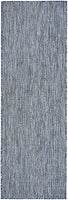 Casual Transitional Indoor Outdoor Flatweave Navy Blue Area Rug