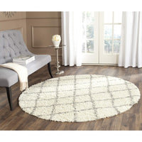Ivory Grey Soft Plush Area Rug Shag
