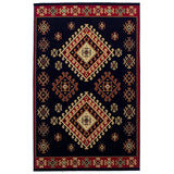 Southwest Style Bordered Black Area Rug