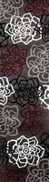 Floral Gray/Grey Red White Area Rug