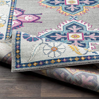 Dark Blue and Teal Updated Traditional Soft Area Rug