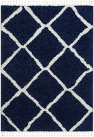 Celina Blue Moroccan Shag Diamond Trellis Pattern Area Rug
