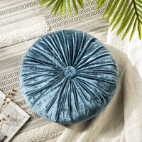 Round Throw Pillow Handcrafted Pumpkin Velvet Floor Pillow Couch Bed and Chair
