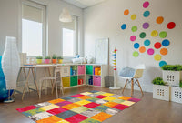 Modern Checks Multi-color Area Rug Non-Slip/ No Skid