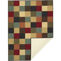 Checks Design Multi-color Area Rug Non-Slip/ No Skid