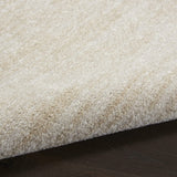 Solid Contemporary Ivory Beige Indoor/Outdoor Area Rug