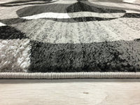 Gray Black White Circles Area Rug