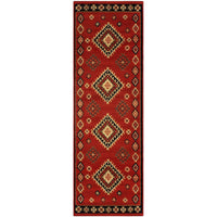 Southwest Style Bordered Red Area Rug