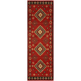 Southwest Style Bordered Red Area Rug
