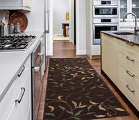 Chocolate Leaves Non Skid Area Rugs