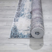 Abstract Soft  Area Rug Gray Blue
