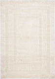 Cream Box Border Textured Thick Shag Area Rug