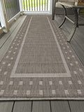 Sohaib Ottomanson Jardin Indoor/Outdoor Bordered Rug Grey