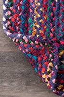 Hand Braided Blue Soft Area Rugs