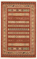 Tribal Pattern Rust Red Soft Area Rug