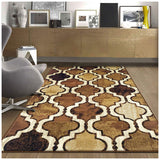 Modern Geometric Trellis Brown Soft Area Rug