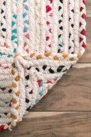 Hand Braided Ivory Multi-color Soft Area Rugs