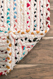 Hand Braided Ivory Multi-color Soft Area Rugs
