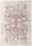 Vintage Medallion Floral Ivory Gray Multi-color Soft Area Rug