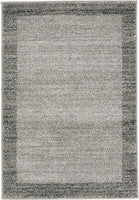 Contemporary Bordered Soft Light Gray Area Rug