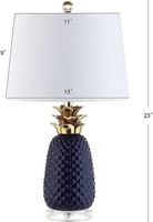 Pineapple 23" Ceramic LED Table Lamp Navy/Gold