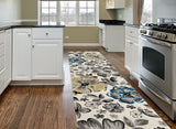 Floral Gray/Grey Yellow Blue Area Rug