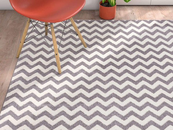 Sydney Eli Chevron Light Grey Modern Area Rug