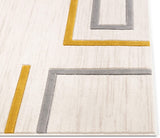 Good Vibes Fiona Gold Modern Geometric Lines  3D Texture Soft Area Rug