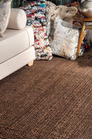 Chunky Loop Chocolate Jute Rug - Multiple sizes available