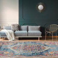 Medallion Vintage Boho Soft Area Rug Turquoise