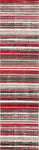 Modern Distressed Geo Stripes Red Area Rug