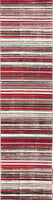 Modern Distressed Geo Stripes Red Area Rug