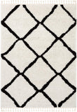 Celina Black Moroccan Shag Diamond Trellis Pattern Area Rug