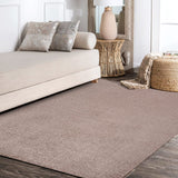 Haze Solid Low-Pile Red Soft Area Rug