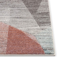 Laroy Soft Pastel Multi Color Triangle Boxes & Squares Geometric Area Rug