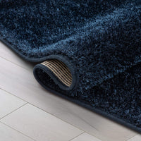 Ciel Indigo Blue Ultra-Soft Multi-Textured Shimmer Pile Area Rug