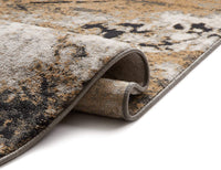 Splash Gold Grey Modern Vintage  Abstract Soft Plush Area Rug