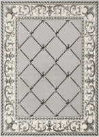 Kashan King Collection Geometric Indoor Area Rug Grey/Cream