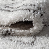 Beni Moroccan Style Diamond Shag Ivory/Dark Gray Soft Area Rug