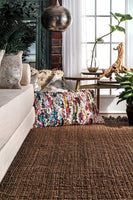 Chunky Loop Chocolate Jute Rug - Multiple sizes available