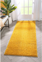 Ciel Golden Yellow Ultra-Soft Multi-Textured Shimmer Pile Area Rug
