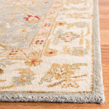 Handmade Traditional Oriental Premium Soft Wool Area Rug, Grey Blue / Beige
