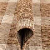 Freja Brown Indoor/Outdoor Flat Weave Pile Buffalo Check Pattern Area Rug