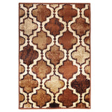 Modern Geometric Trellis Brown Soft Area Rug