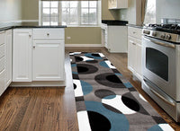 Circle Gray/Grey Blue Area Rug