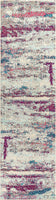 Contemporary Modern Abstract Brushstroke Cream/Pink Rug