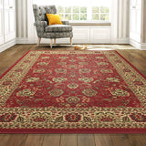 Red Persian Pattern Soft Non Slip Area Rug