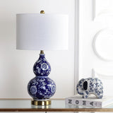 Lee 27" Ceramic Chinoiserie LED Table Lamp Blue/White