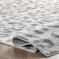 Leopard Print Soft Rug, Grey