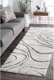 Ivory Gray Soft Plush Shag Area Rug